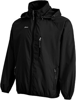 ウェア ELECTRIC WATER PROOF WIND BREAKER Black Waterproof Wind Breaker Breathable Jacket Adjustable Hood
